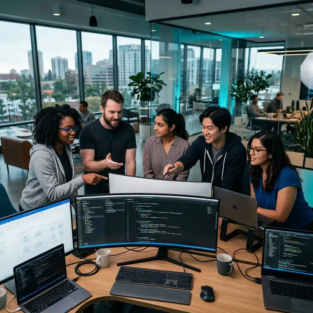 People working in office